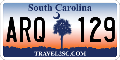SC license plate ARQ129