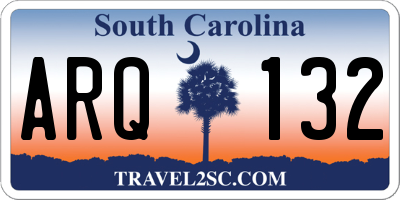 SC license plate ARQ132
