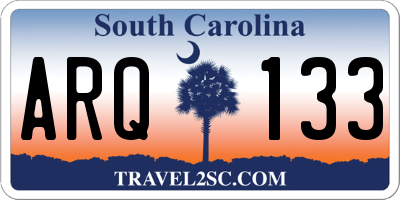 SC license plate ARQ133