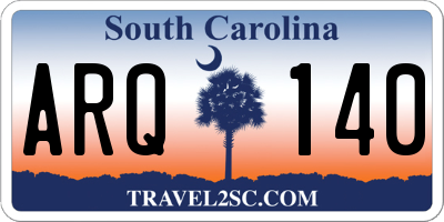 SC license plate ARQ140