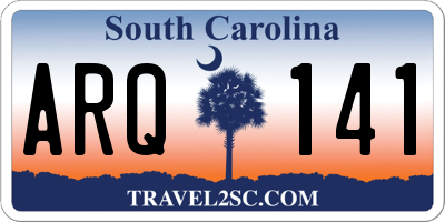 SC license plate ARQ141