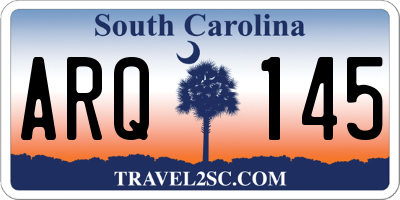 SC license plate ARQ145