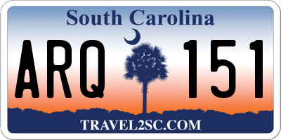 SC license plate ARQ151
