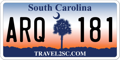 SC license plate ARQ181