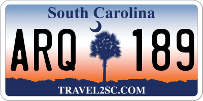SC license plate ARQ189