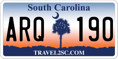 SC license plate ARQ190
