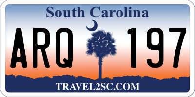 SC license plate ARQ197