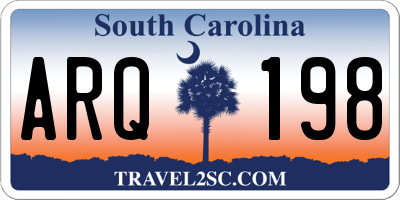 SC license plate ARQ198