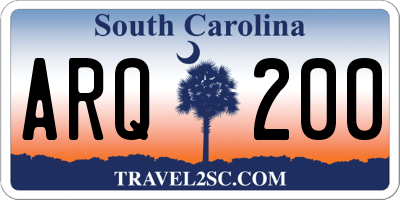 SC license plate ARQ200