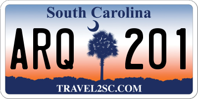 SC license plate ARQ201