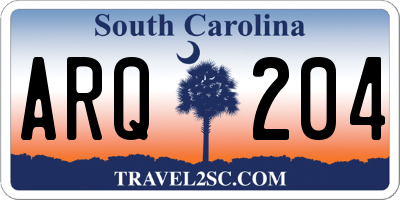 SC license plate ARQ204