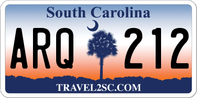 SC license plate ARQ212