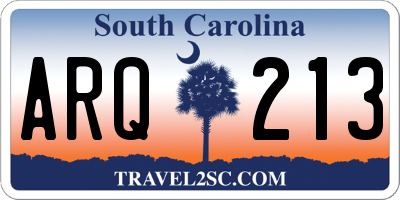 SC license plate ARQ213