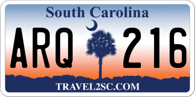 SC license plate ARQ216