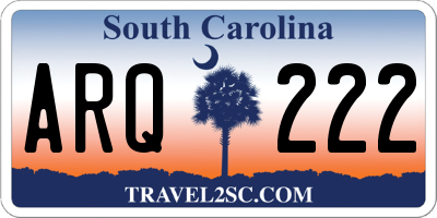 SC license plate ARQ222