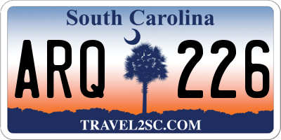 SC license plate ARQ226