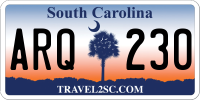 SC license plate ARQ230