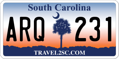 SC license plate ARQ231