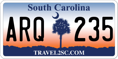 SC license plate ARQ235