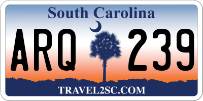 SC license plate ARQ239