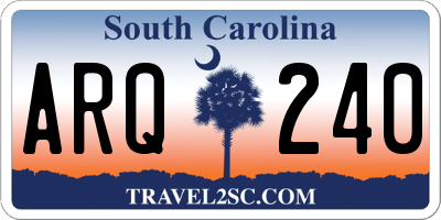 SC license plate ARQ240