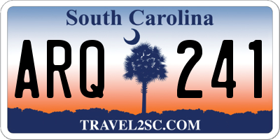 SC license plate ARQ241