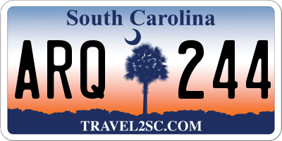 SC license plate ARQ244