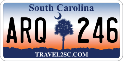 SC license plate ARQ246