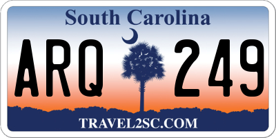 SC license plate ARQ249