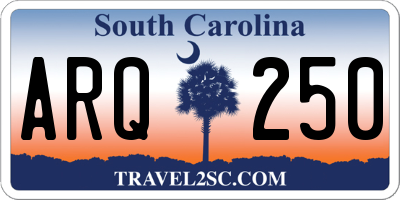 SC license plate ARQ250