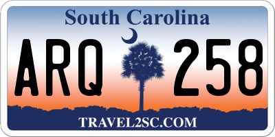 SC license plate ARQ258