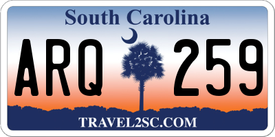 SC license plate ARQ259