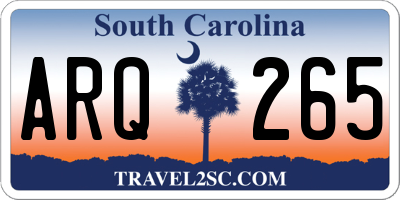 SC license plate ARQ265