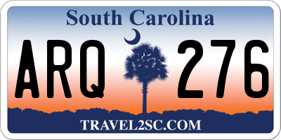 SC license plate ARQ276