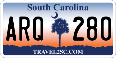 SC license plate ARQ280