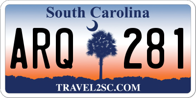 SC license plate ARQ281