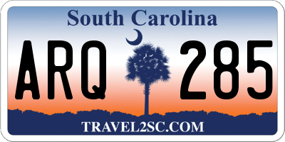 SC license plate ARQ285