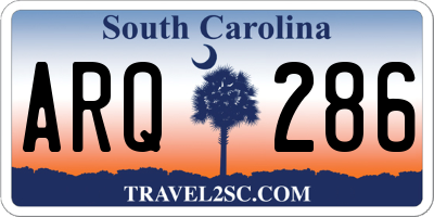 SC license plate ARQ286