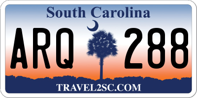 SC license plate ARQ288