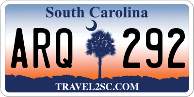 SC license plate ARQ292