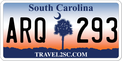 SC license plate ARQ293