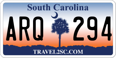 SC license plate ARQ294