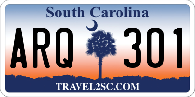 SC license plate ARQ301