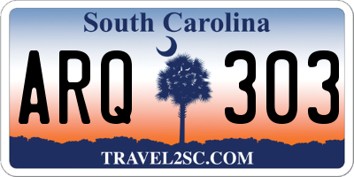 SC license plate ARQ303