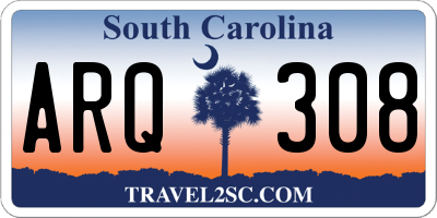 SC license plate ARQ308