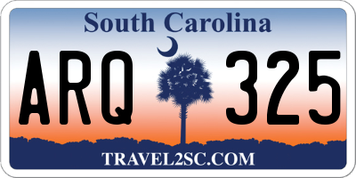SC license plate ARQ325