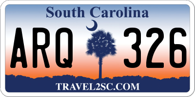 SC license plate ARQ326