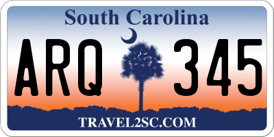SC license plate ARQ345