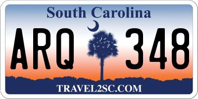 SC license plate ARQ348