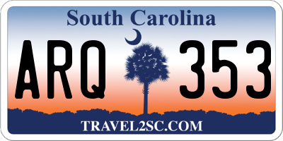 SC license plate ARQ353